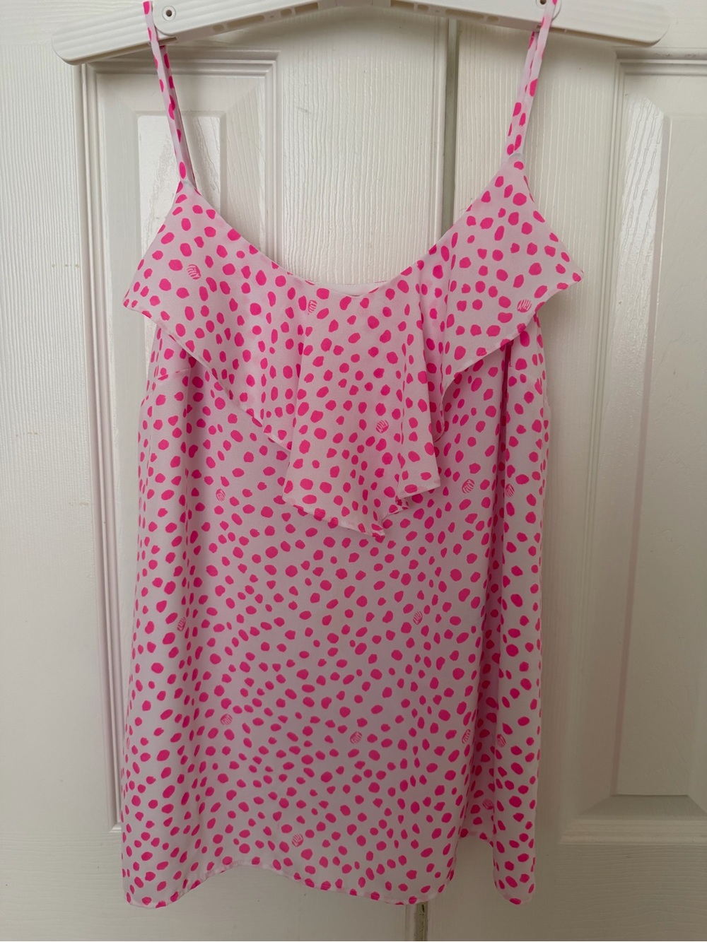 Lilly Pulitzer Pink & Hot Pink Polka Dot Ruffle Cami